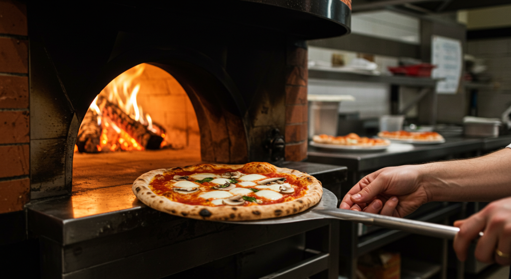 Pizzas cuites au feu de bois